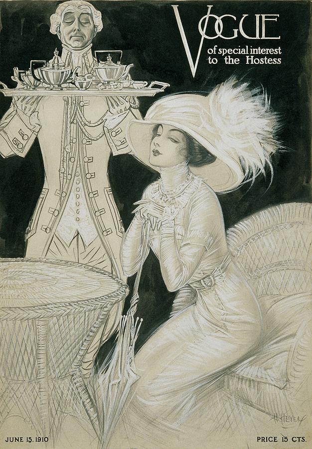 Vogue Cover Illustration Of A Valet Carrying Digital Art by H. Heyer