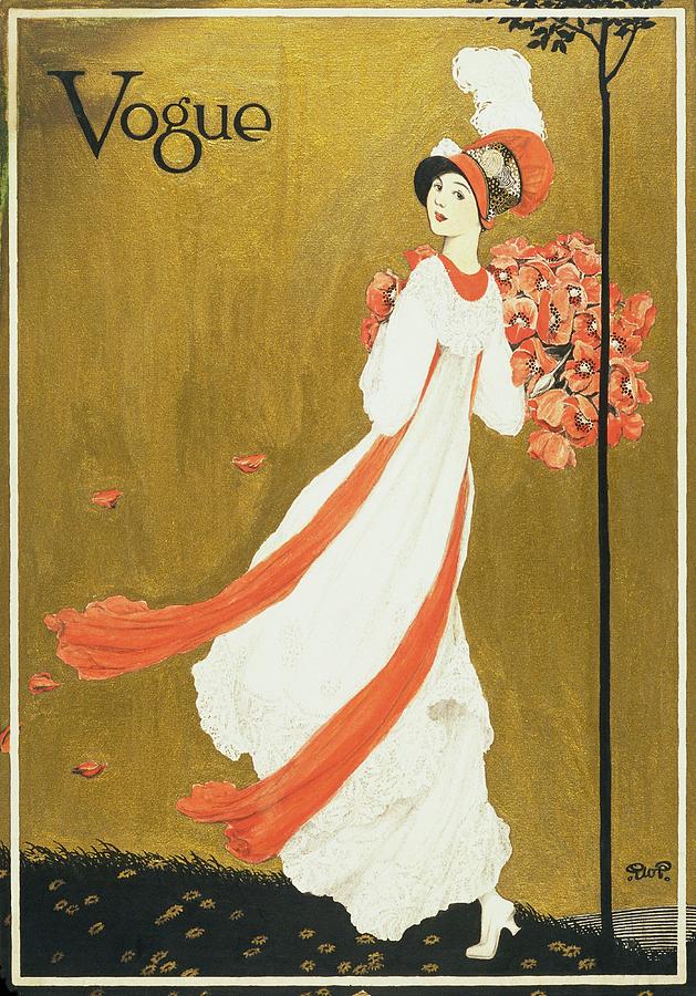 Vogue Cover Illustration Of A Woman Carrying Digital Art by George Wolfe Plank