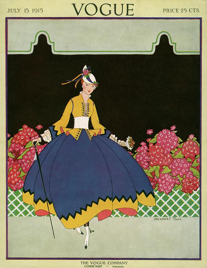 Vogue Cover Illustration Of A Woman Holding Photograph by Margaret B. Bull