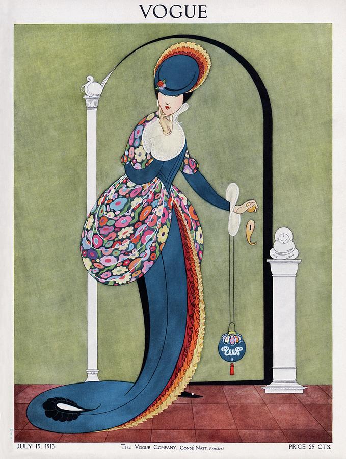 Vogue Cover Illustration Of A Woman In A Blue Photograph by George Wolfe Plank