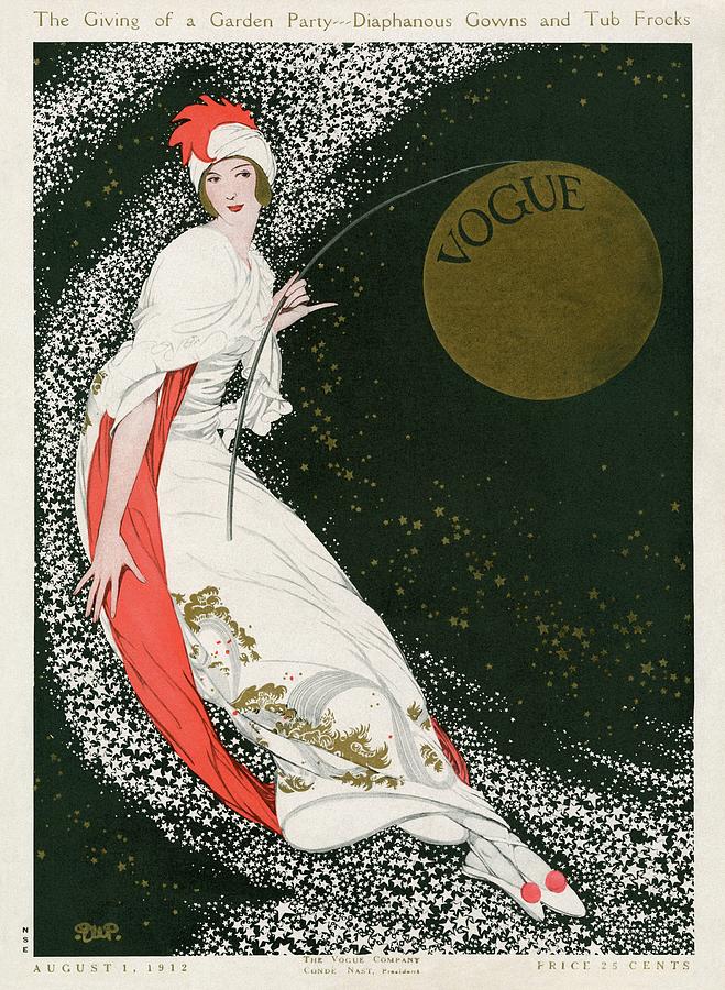 Vogue Cover Illustration Of A Woman In A White Photograph by George Wolfe Plank