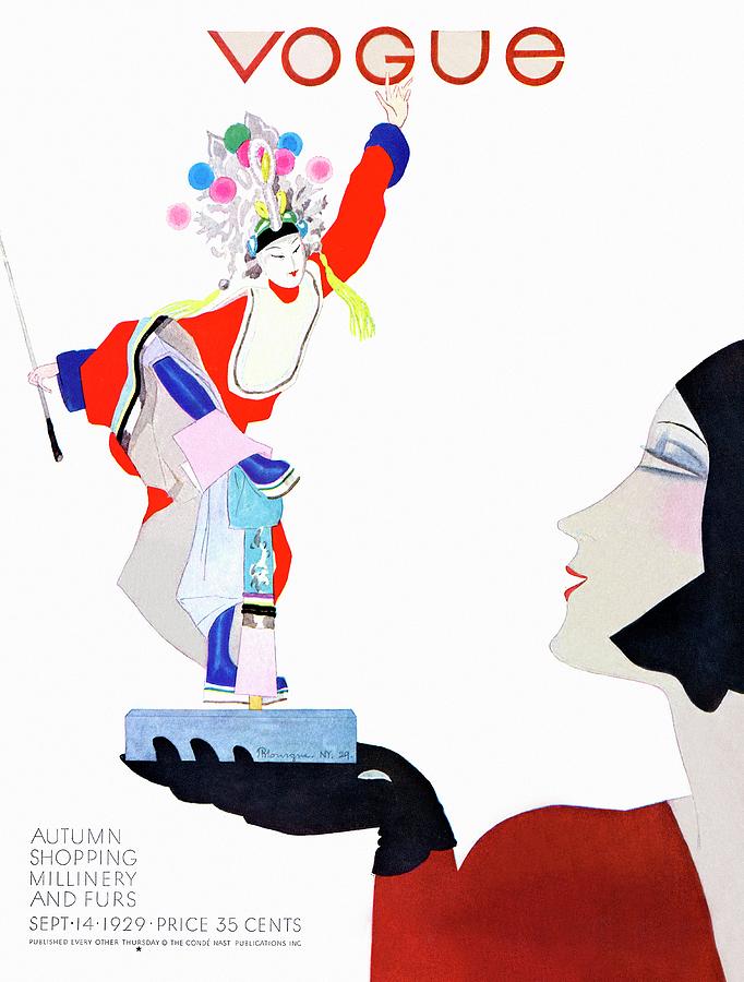 Vogue Cover Illustration Of A Woman Looking Photograph by Pierre Mourgue