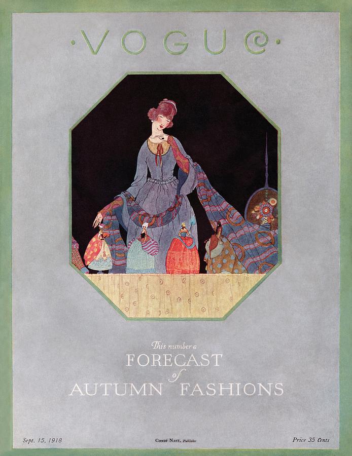 Fall Photograph - Vogue Cover Illustration Of A Woman Looking by Unknown