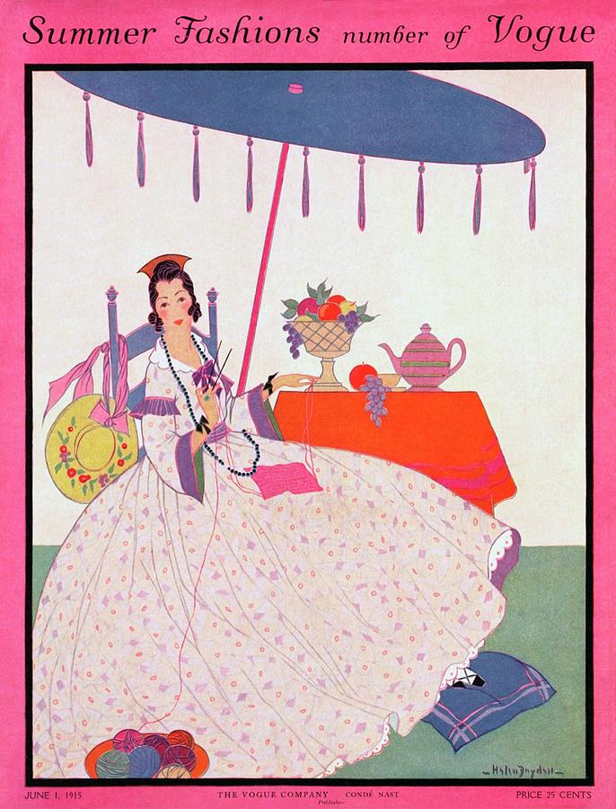 Vogue Cover Illustration Of A Woman Sitting Photograph by Helen Dryden