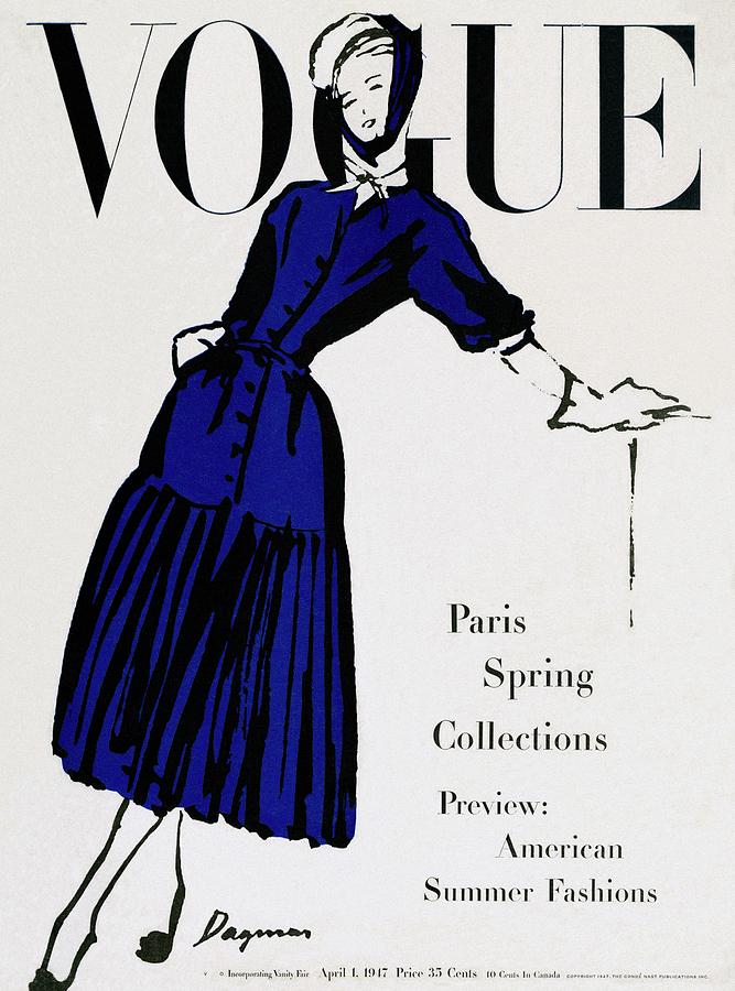 Illustration Photograph - Vogue Cover Illustration Of A Woman Wearing Blue by Dagmar Illustration Photograph - Vogue Cover Illustration Of A Woman Wearing Blue by Dagmar