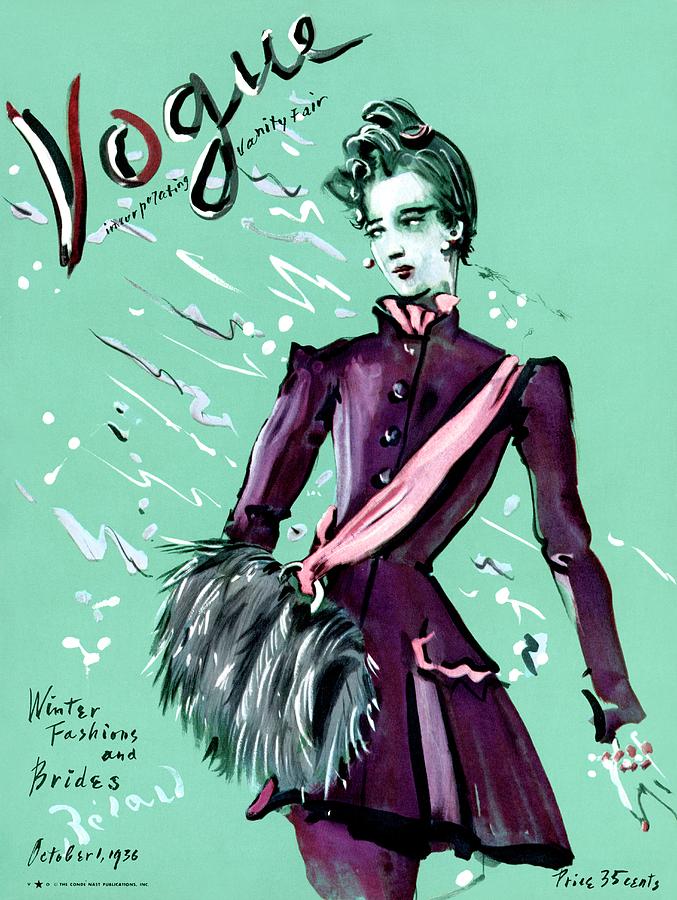 Vogue Cover Illustration Of A Woman Wearing Photograph by Christian Berard