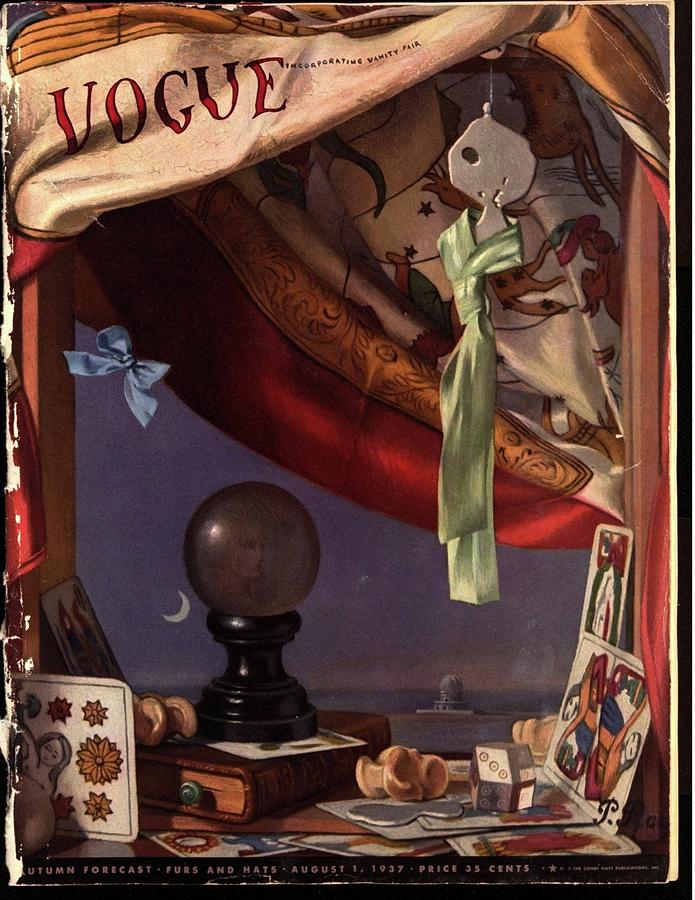 Vogue Magazine Cover Featuring A Crystal Ball Photograph by Pierre Roy