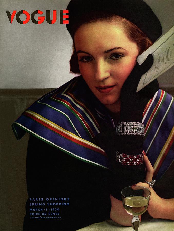 Vogue Magazine Cover Featuring A Model Wearing Photograph by Edward Steichen