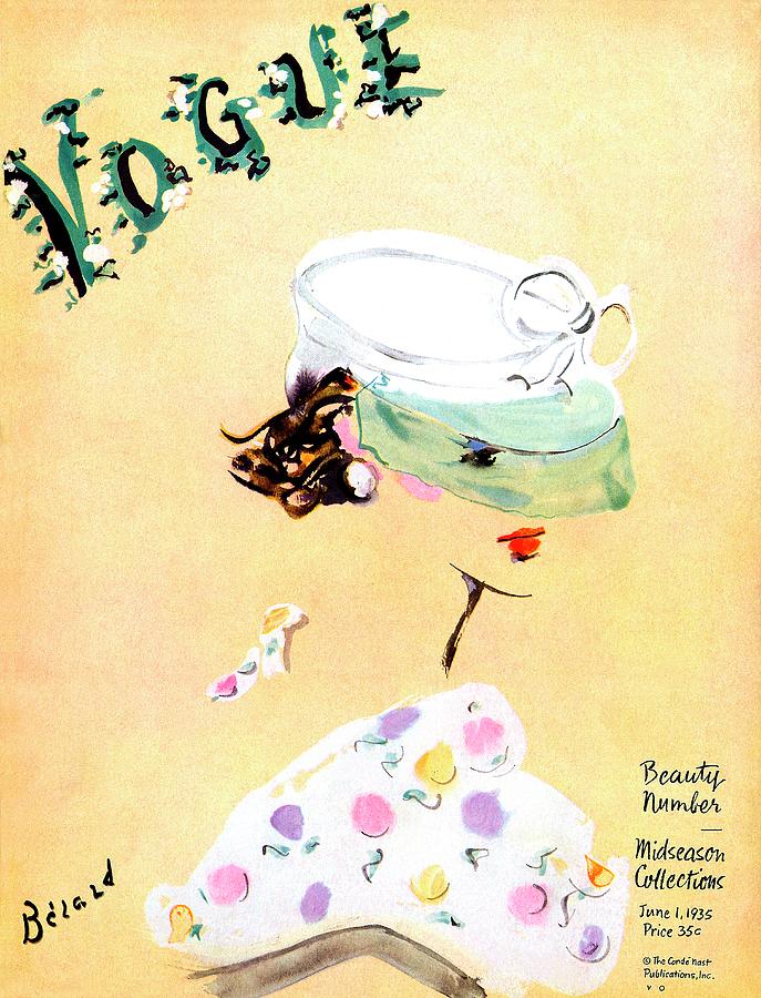 Vogue Magazine Cover Featuring A Woman Wearing Photograph by Christian Berard Vogue Magazine Cover Featuring A Woman Wearing Photograph by Christian Berard