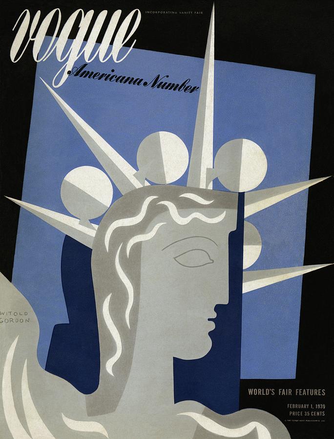 Vogue Magazine Cover Featuring An Illustration Photograph by Witold Gordon
