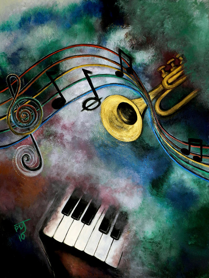 Music Painting - Voice Of The Trumpet by Pamorama Jones 