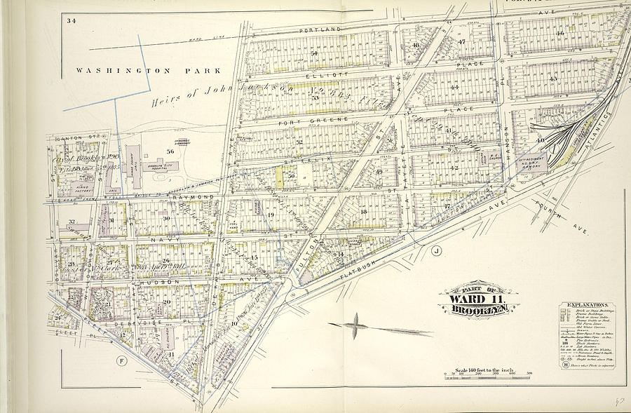 Vol. 5. Plate, G. Map Bound By Washington Park, Portland Drawing by ...