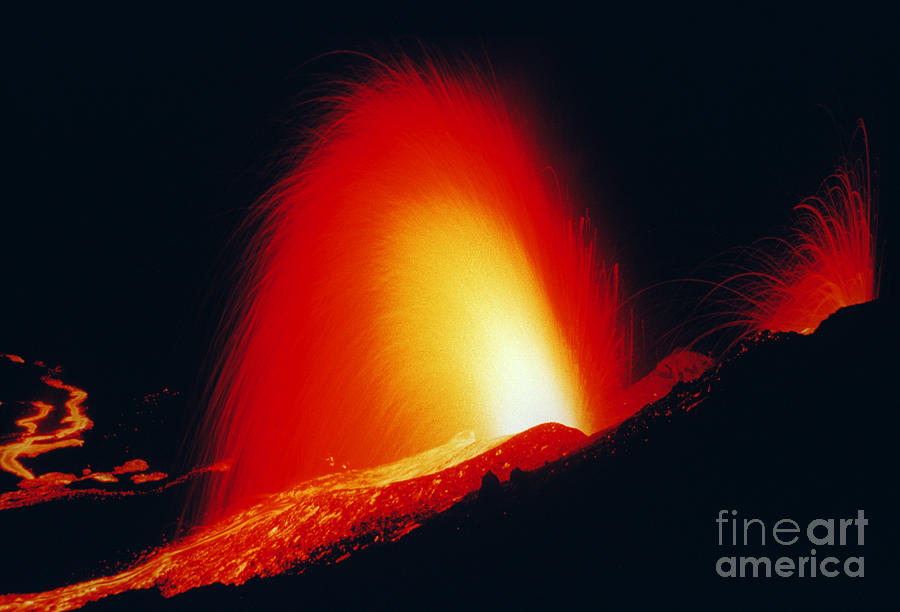 Volcanic Eruption And Lava Flow Photograph by Adam G. Sylvester