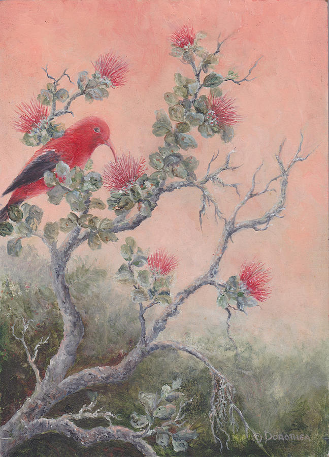 Bird Painting - Volcanic Glow by Dorothea Hyde