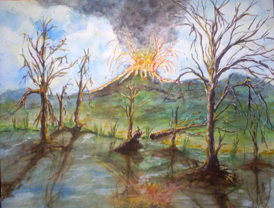The Sudden Volcano Painting by Douglas Beatenhead
