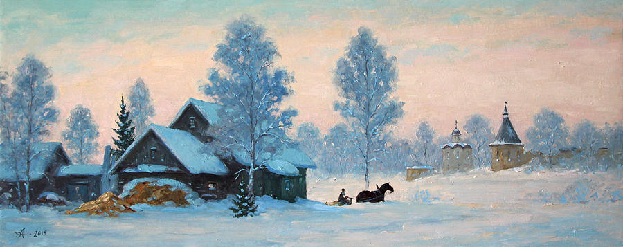 Winter Painting - Volkhov Winter by Alexander Alexandrovsky