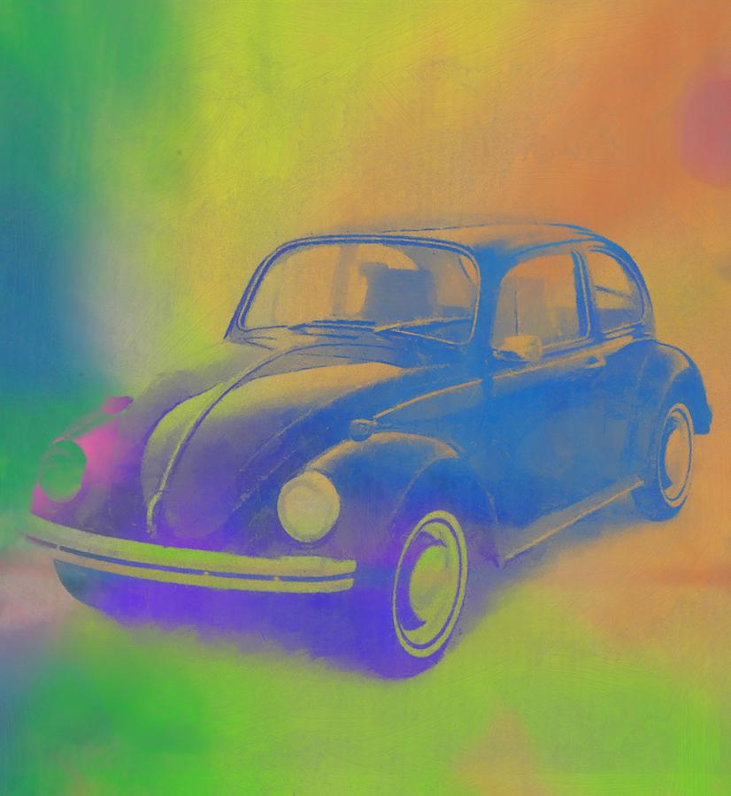 Volkswagen Beetle Pop Art Mixed Media by Dan Sproul