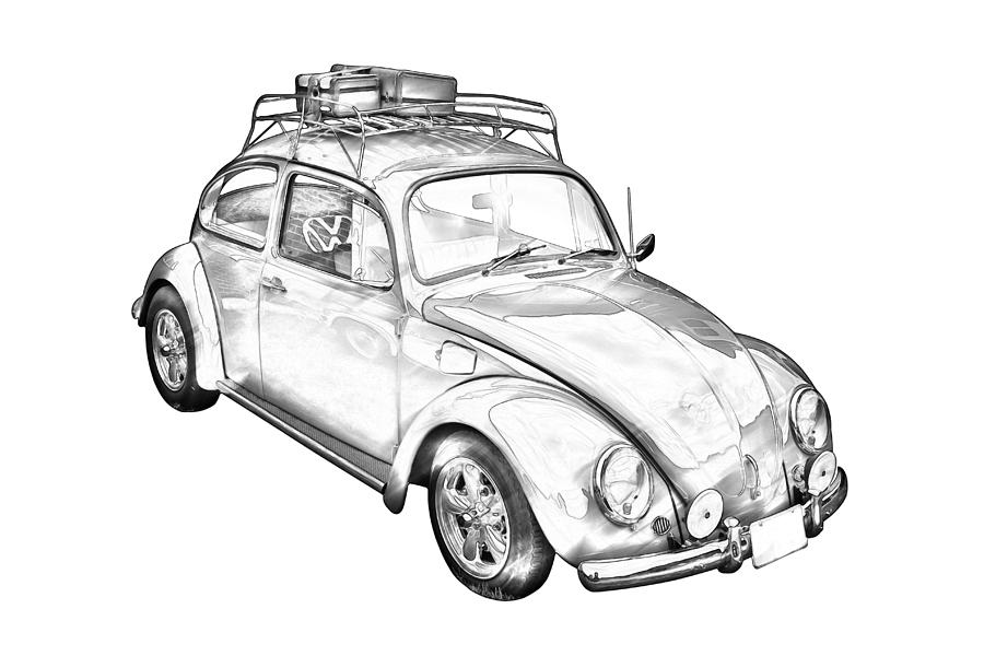 Volkswagen beetle Punch Buggy Illustration Photograph by Keith Webber Jr