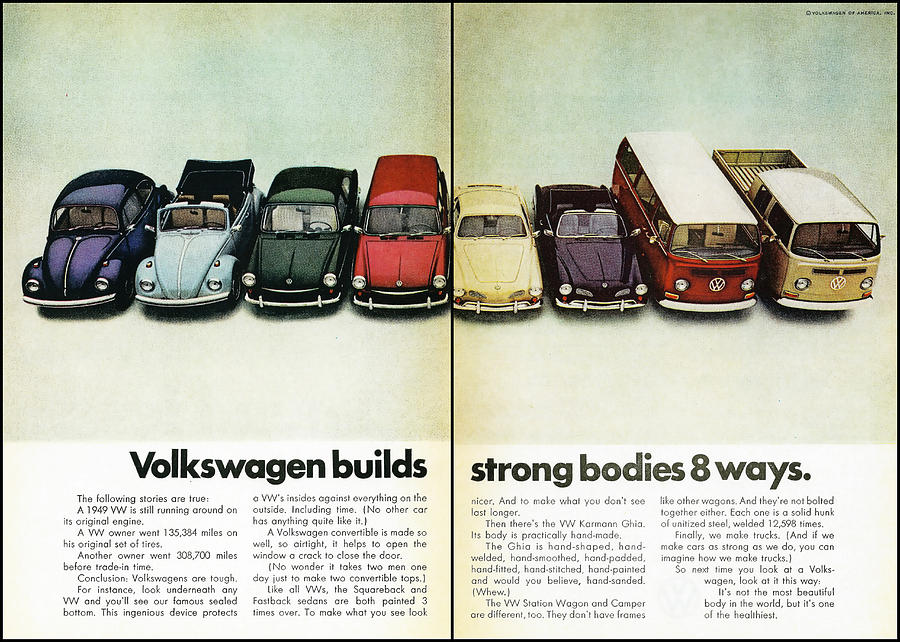 Car Digital Art - Volkswagen Builds Strong Bodies in 8 Ways by Georgia Clare