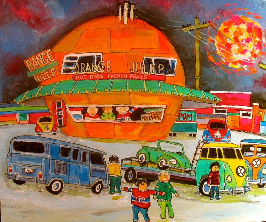 Volkswagen Orange Julep 1960 Painting by Michael Litvack