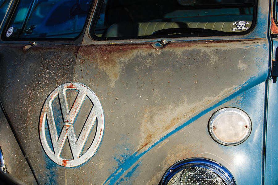 Volkswagen VW Emblem -1562bw Photograph by Jill Reger
