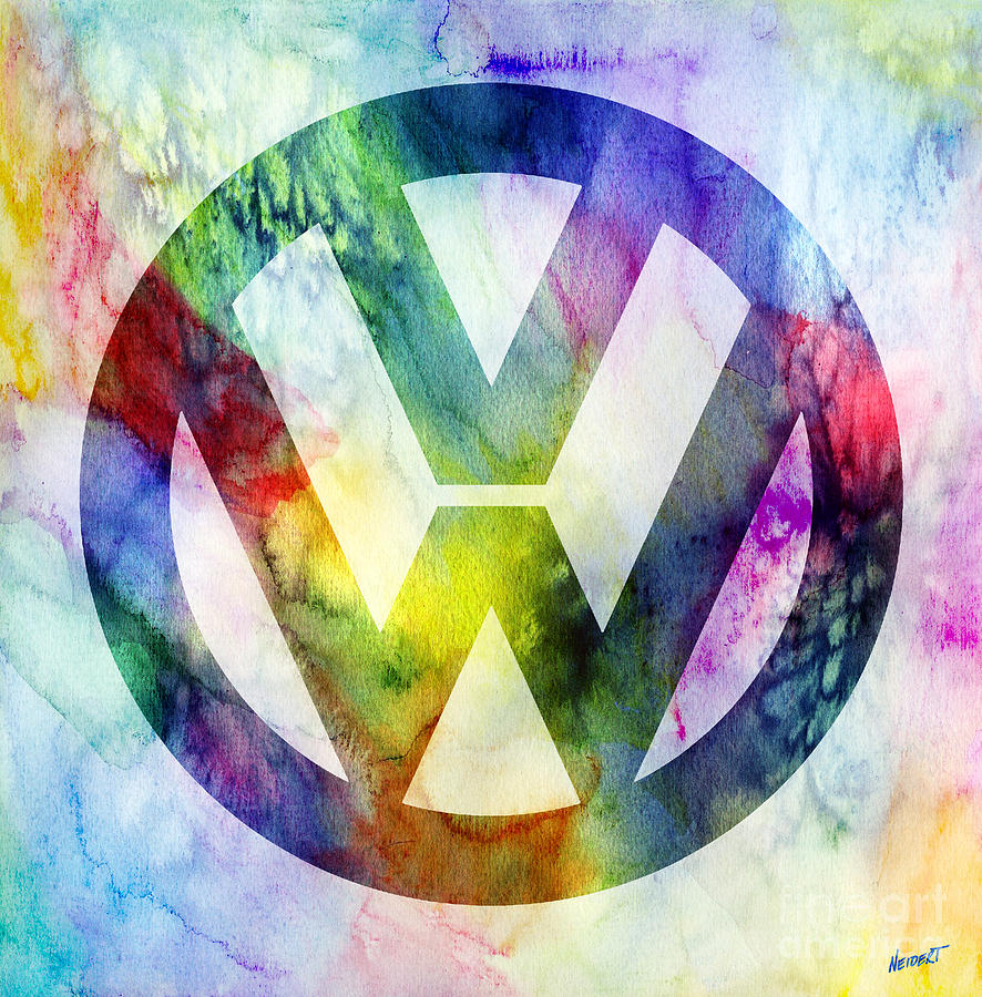 Volkswagon Logo Mixed Media by Jon Neidert