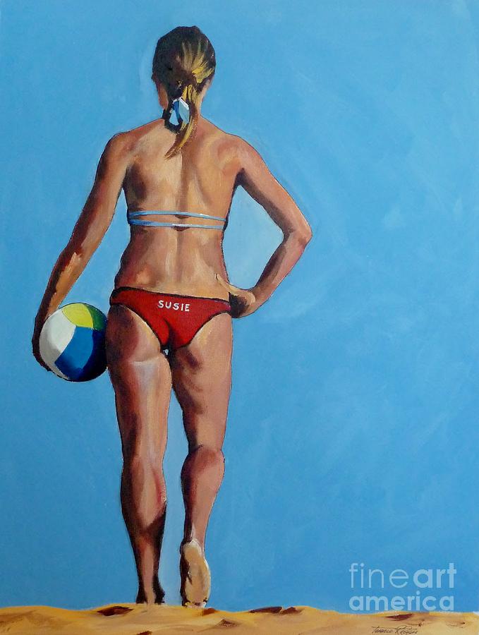 Volley Ball Anyone? Painting by Terence R Rogers