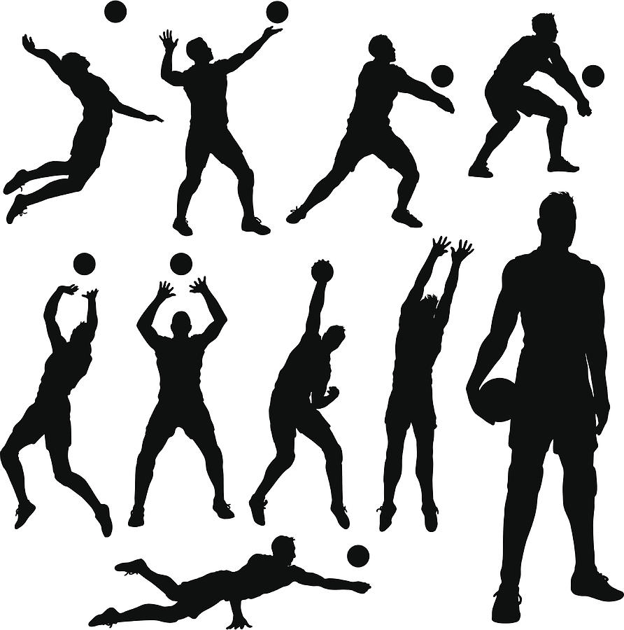 Volleyball men Silhouettes Drawing by XonkArts