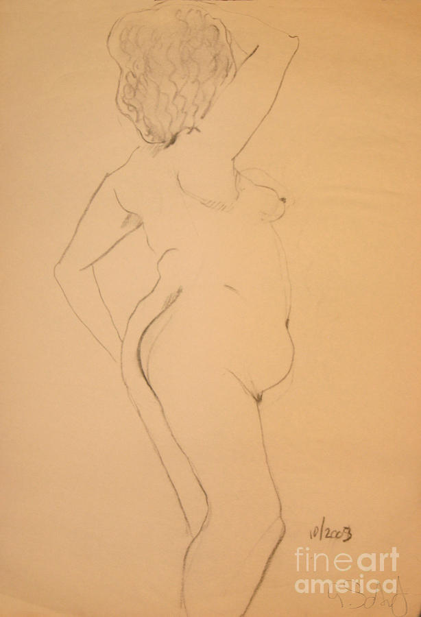 Voluptuous Nude Drawing by Gabrielle Schertz