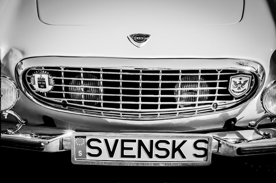 Volvo Grille Emblem -0198bw Photograph by Jill Reger