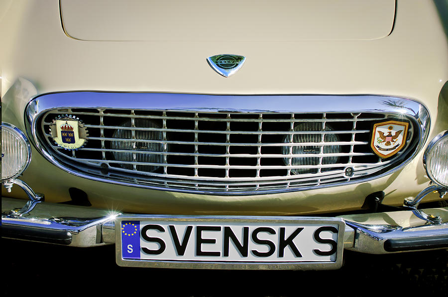 Car Photograph - Volvo Grille Emblem -0198c by Jill Reger