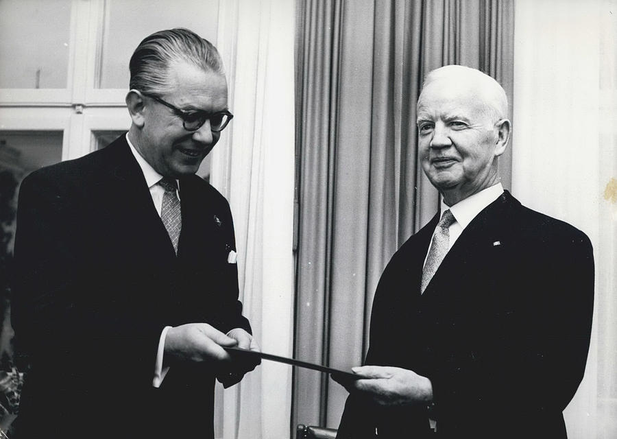 Von Hassel is the new defence - Minister in Bonn. Photograph by Retro ...