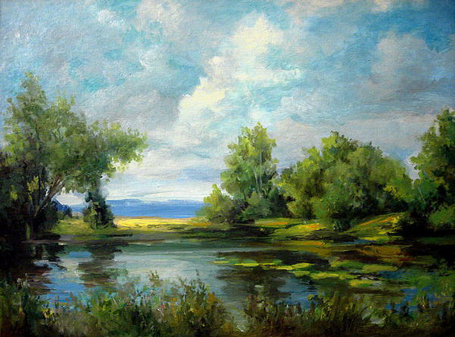 Summer Painting - Voronezh River Beauty by Mikhail Savchenko