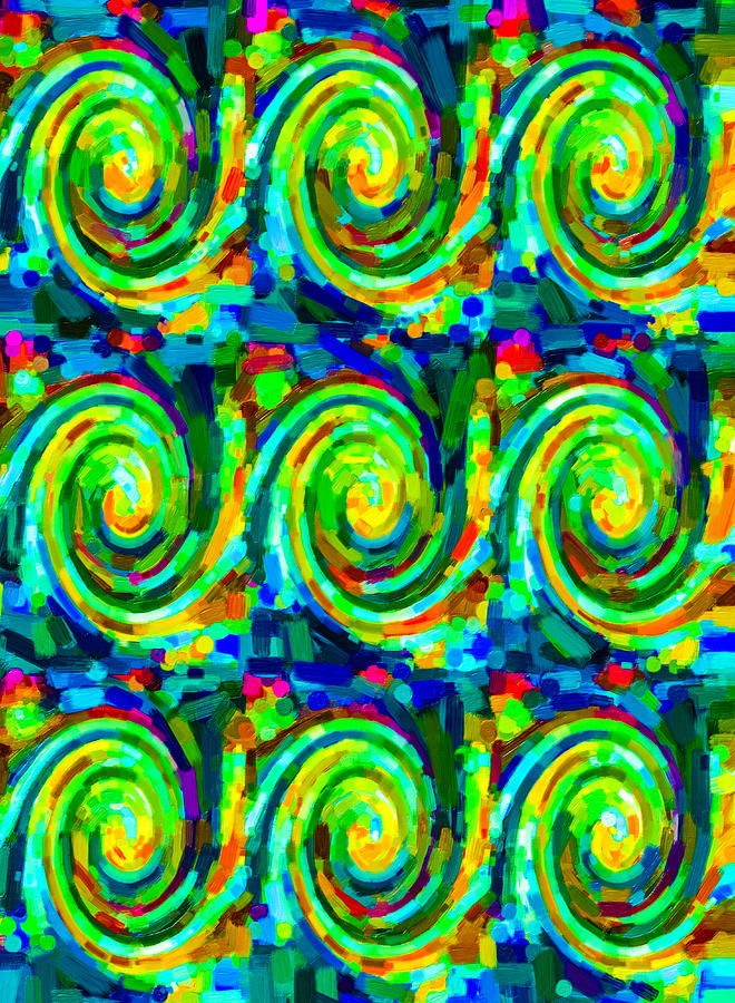 Vortex Abstract Background 16 Painting by Jeelan Clark