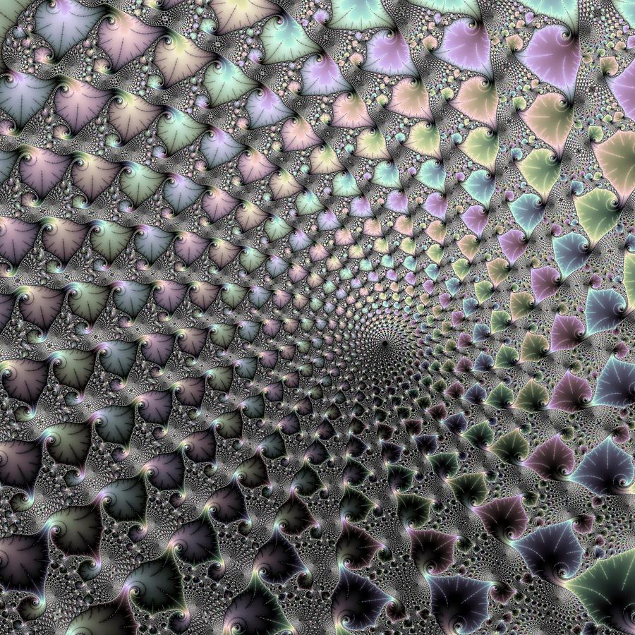 Vortex into infinity Digital pastel by Art Matthias fractal - Pixels artwork Hauser colors - metallic
