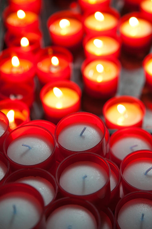 Color Image Photograph - Votive Candles In A Cathedral, Como by Panoramic Images