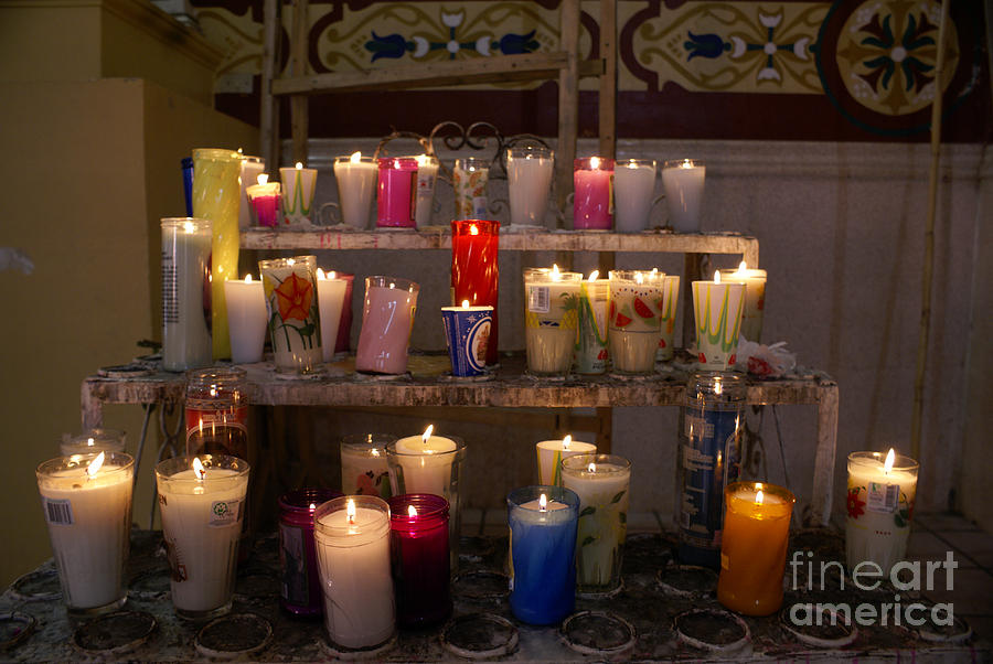 Votive Candles Mexico Photograph by John  Mitchell