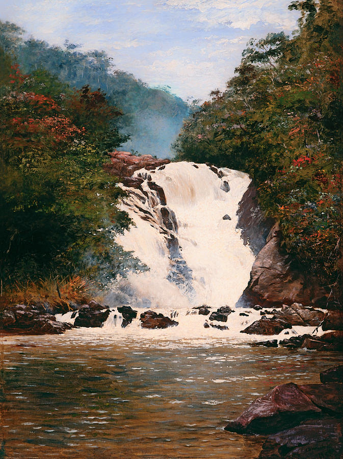 Vintage Painting - Votorantim Waterfall by Mountain Dreams