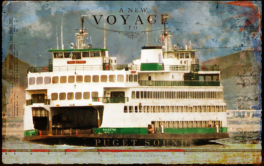 Paris Mixed Media - Voyage To Puget Sound by Sandy Lloyd