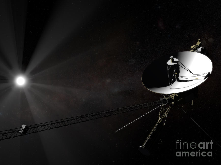 Interstellar Digital Art - Voyager 1 Leaving The Solar System by Rhys Taylor