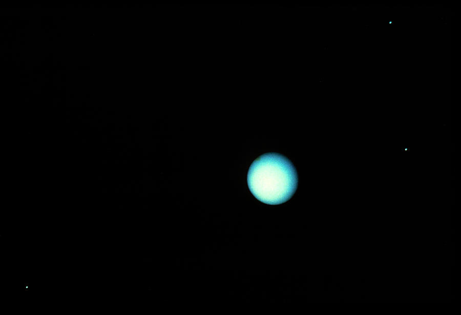 Voyager 2 Composite Of Uranus & Three Of Its Moons Photograph by Nasa/science Photo Library