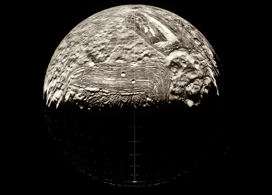Voyager 2 Mosaic Image Of The Surface Of Miranda Photograph by Nasa/science Photo Library