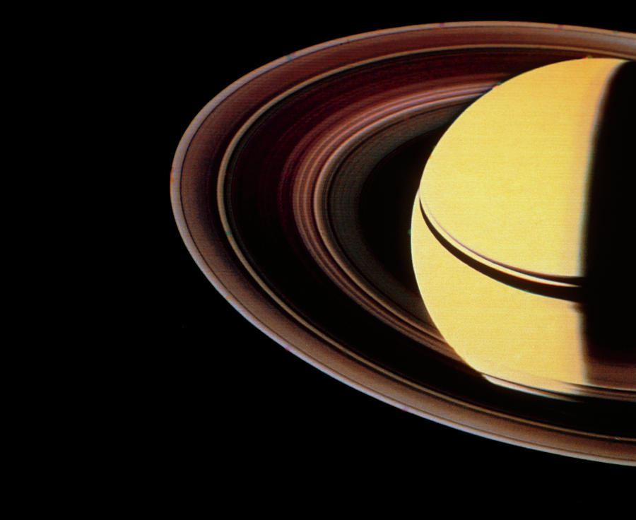 Voyager 2 Photo Showing Saturn & Its Ring System Photograph by Nasa/science Photo Library