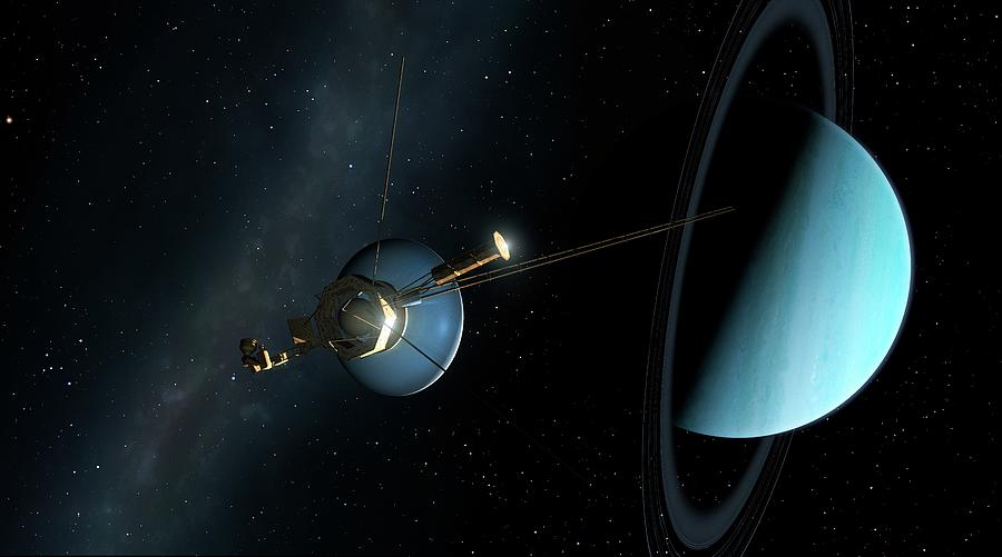 Voyager II Passes Uranus Photograph by Mark Garlick/science Photo Library