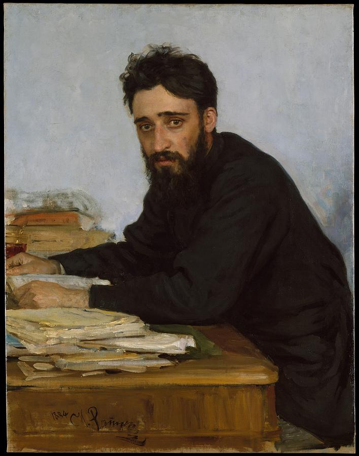 Repin Painting - Vsevolod Mikhailovich Garshin 1855-1888 by Ilia Efimovich Repin