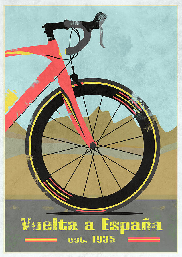 Bicycle Mixed Media - Vuelta a Espana Bike by Andy Scullion