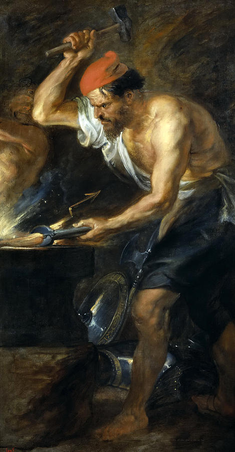 Vulcan forges Jupiters thunder Painting by Peter Paul Rubens