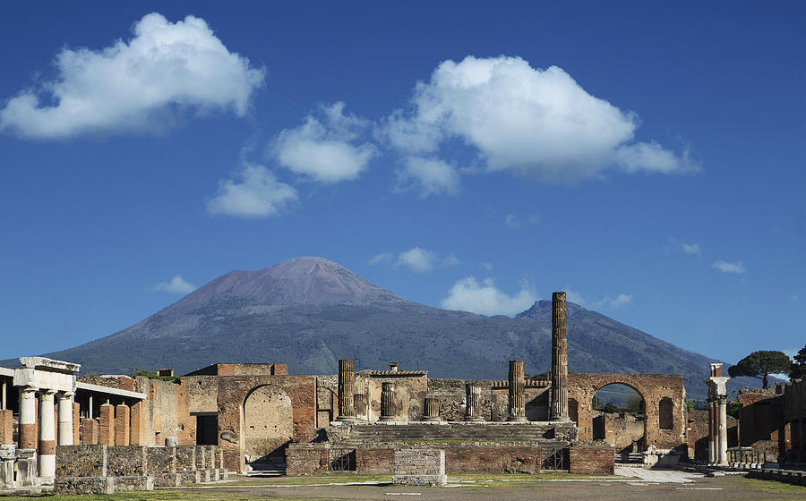 Vulcan Vesuvio and Pompei ruins, the Forum Photograph by Buena Vista Images