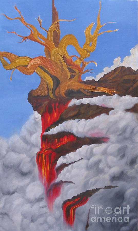 Burning Tree Painting by Richard Dotson