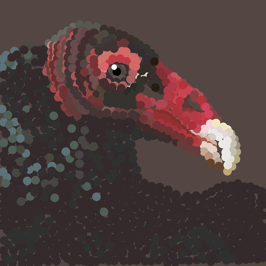 Vulture Pixel Pointillized Digital Art by R  Allen Swezey